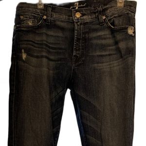 7 for All Mankind Ripped Ankle Skinny Jeans Size 32